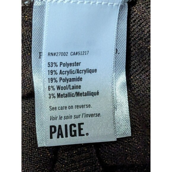 Paige Brown Genieve Metallic Glitter Cutout Sweater M - Picture 8 of 11